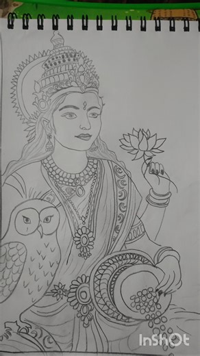 Maa Laxmi Drawing With Pencil #drawing #art #trending #youtubeshorts #viral #shorts #laxmi #lokkhir