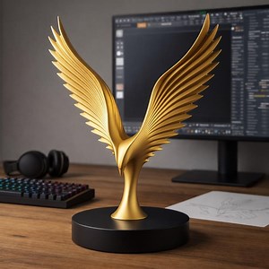 Minimalist Eagle Statue STL – Luxury Collectible Bird Sculpture | Single Solid 3D Printable File | Easy Print Decor Model - Etsy