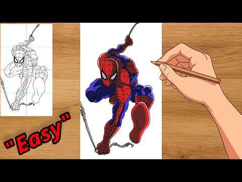 How to Draw Spider-Man from Marvel – Very Easy Step-by-Step Drawing for Beginners