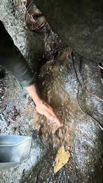 a rock hole filled with yellow sand and pieces of valuable objects