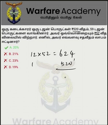 RRB Maths Trick 🔥 Profit & Loss in Seconds | Tamil | Warfare Academy #shorts