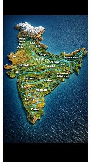 Major Rivers of India | 3D Educational Map #IndianGeography #IndianRivers #3DMap #EducationalMap