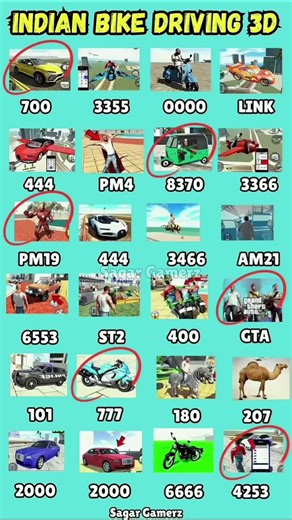 INDIA BIKE DRIVING 3D NEW CHEAT CODE LIST #shorts #short