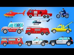 Emergency Vehicles | Learn Vehicles | Video for Children and Toddlers