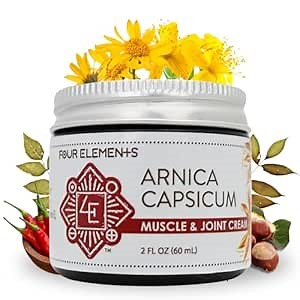Four Elements 4E Arnica Capsicum Muscle and Joint Cream - Organic Herbal - 2 OZ