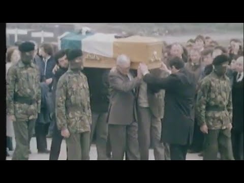 Funeral of IRA hunger striker Bobby Sands after 66 days on hunger strike, Milltown Cemetery,May 1981