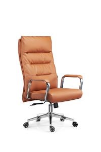 [Hot Item] Hot Selling New Design Office Workplace Orange Leather Swivel Executive Leather Chair