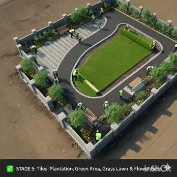 Complete Urban Park with Side Road & Shops – Realistic 4K Construction Video”