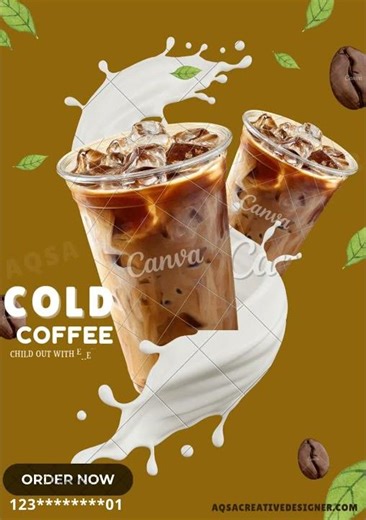 “Custom coffee poster design available 🔥☕”by Aqsa Creative Designer 🎨