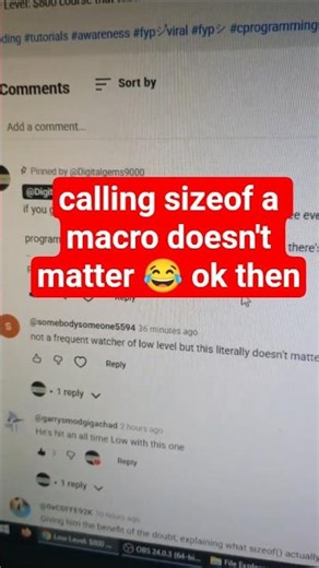 calling sizeof a macro doesn't matter 😂 ok then #coding #programming #tutorials #fyp #fypシ