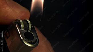 Sparks and flame from a lighter. Filmed is slow motion 1000 fps. High quality FullHD footage