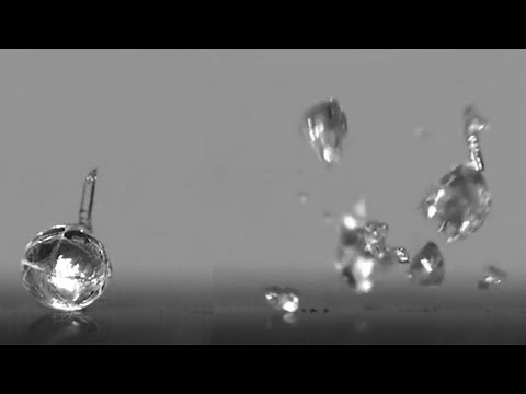 Exploding ice droplets