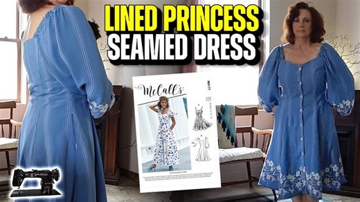 Sewing McCalls 8177 - Lined princess seamed dress part 1
