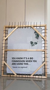 ✨ This commission is the biggest I have ever done ✨Working with a custom made 110 x 130 cm wooden frame, suspender clips and cable ties instead of an embroiderery frame gives it a completely new dimension.Need all your fingers crossed to win the fight against this giant 😅🫶#embroidery #commission #embroideredart #embroidered #wip #madeindubai #custommade #customart | Raspberry.stitches
