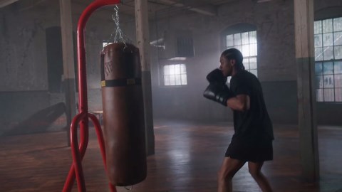 Everlast 100 Pound Capacity Punching Bag Stand Workout Equipment for Kickboxing, Boxing, and MMA Training with 3 Plate Pegs, Blue