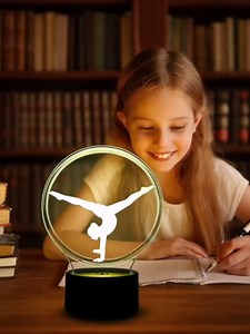 3D Night Light for Kids 3D Creative Gymnastics Led Lamp with Remote Control 16 Color Changing Xmas Birthday Gift for Child