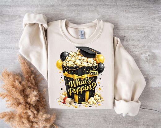 Graduation PNG 2026, Whats Poppin Grad Clipart, Senior Design, Grad Cap