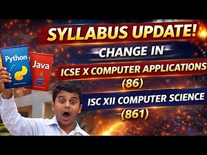 Important Update in 2026_28 Batch ICSE X , ISC XII Computer Science Syllabus | #java #python #icse