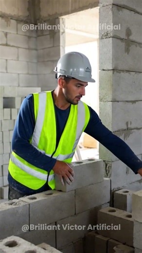 The process of assembling lightweight bricks using smart assembly techniques #shorts