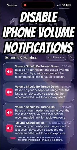 How to Disable iPhone "Volume Should be Turned Down" Notifications
