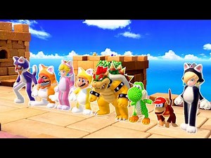 Super Mario Party Minigames - Cat Mario Vs Bowser Vs Cat Luigi Vs Cat Daisy (Master Difficulty)