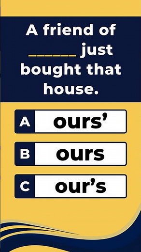 Choose The Correct Answer | Possessive Pronouns | Grammar Quiz