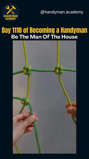 Learn how to tie cargo net or climbing net/ rope knot Follow @handyman.academy for more tips and daily updates . . . . . . #handyman #handymanservices #homeimprovement #diy #contractor #painting #tvmounting #construction #renovation #plumbing #homerepair #home #furnitureassembly #carpentry #electrician #homerenovation #roofing #maintenance #flooring #repairs #tools | Handyman academy