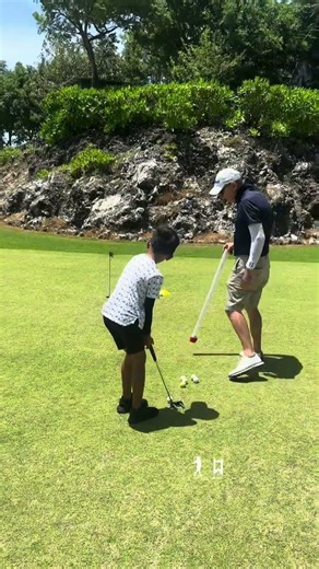 Xander practice distance and power control for putting ⛳️ with Coach Jeff#golf #practice #putting