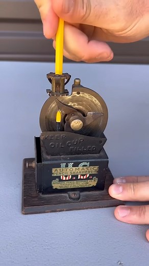 1.2K views · 254 reactions | Experience the precision and charm of a 100% handmade 1906 patent-crafted mechanical marvel — smooth hand-crank action, razor-sharp triple blades, and original oak base with shavings drawer! Perfect for vintage collectors, artists, and nostalgic pencil lovers. | Ordinaryon | Facebook