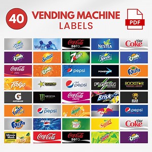 40 Vending Machine Labels, Soda Labels,beer Vending Machine Labels, Soda Machine Labels,soda Drink Png, Soft Drinks Vending Machine Labels - Etsy