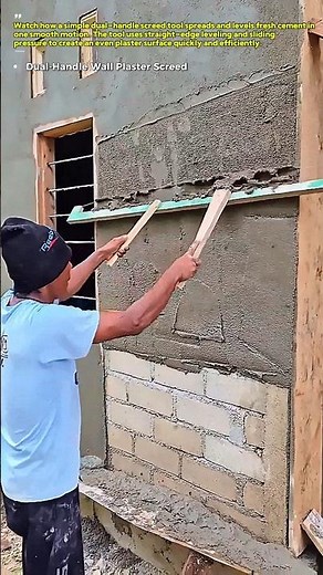 Plastering a Wall: How This Dual-Handle Screed Tool Levels Cement Perfectly