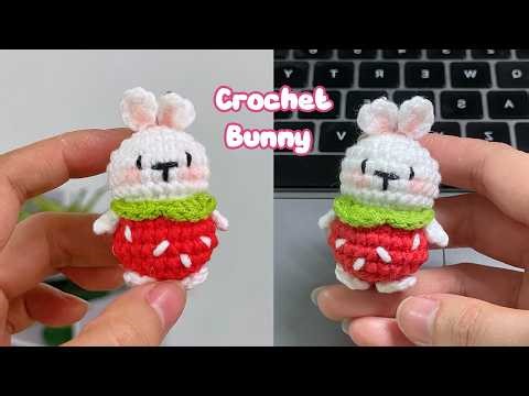 Easy & Cute 🐰 Crochet Mini Bunny Keychain | Beginner Friendly Amigurumi Tutorial | Tiny Crochet Lab