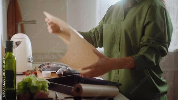 Prepare dorado fish on a baking sheet with simple ingredients. This recipe showcases easy steps for a delicious, healthy dish in a cozy kitchen setting. Enjoy a flavorful dinner.