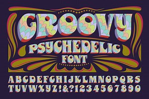 Groovy Psychedelic Alphabet, an Object Graphic by Mysterylab Designs