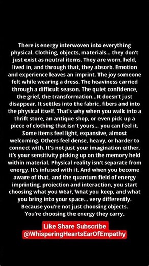 Clothes Hold Memories.Energy in Everything.Thrift Stores Feel Powerful.Science of Energy Imprinting