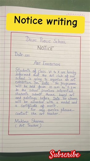 Notice writing / Notice in English / How to write Notice #notice #writing #namrataeducation