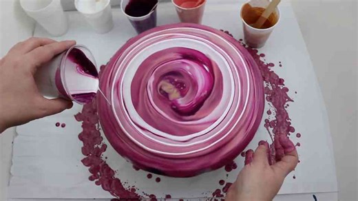 Spinning Acrylic Art on a Cake Stand | Fluid Painting Fun