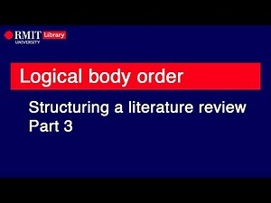 Structuring a literature review: Body order