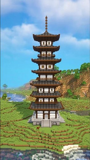 Minecraft: Japanese Pagoda Temple Tutorial Build #minecraftbuilding #minecraft