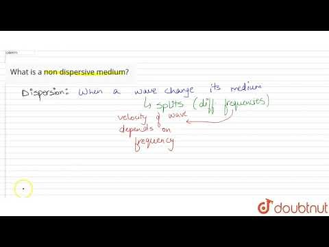 What is a non dispersive medium?