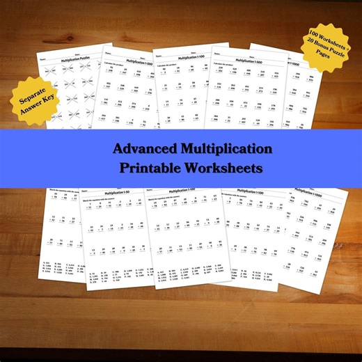 Advanced Multiplication Worksheets, 120 Pages, Homeschool Drills (PDF Instant Download) - Etsy