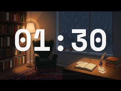1 Minute 30 Seconds Timer 📚 Rainy Library • Lo-fi | Lo-fi Rainy Library Study Timer - ChronoFlow