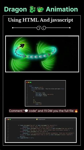 Dragon Animation 🐉🔥 Using HTML, CSS & JavaScript | Full Source Code
