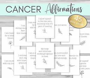 Printable Cancer Affirmation Cards , Support for Cancer Patients-digital Download - Etsy