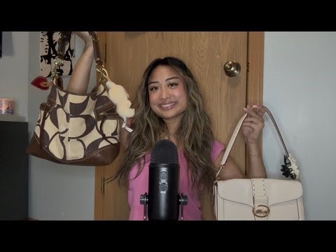 ASMR Organizing My Purse 👜 Soft Whisper Ramble + Tingly Rummaging Sounds for Sleep