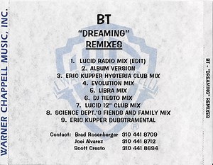 BT - Dreaming (Remixes)