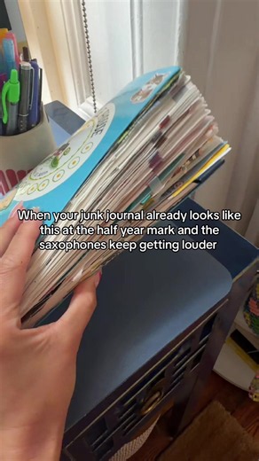 I hope this finds the junk journaling community bc what do you do when this starts to happen??? I like each book to be a full year….. #junkjournal #junkjournaling #journal #junkjournalcommunity #hobonichi