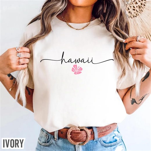 Comfort Colors Hawaii Hibiscus T-shirt, Hawaiian Vacation Tee - Etsy