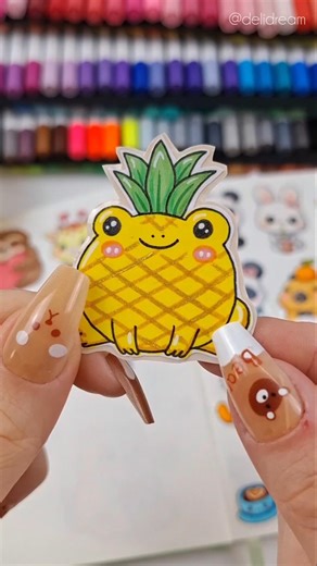 Pineapple Frog🍍 #shorts #stickers