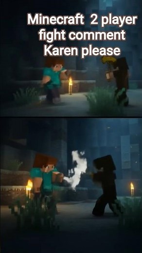 Minecraft 2 player fight Kaun jitega comment karke bataen#minecraft #shorts #fighting #2player